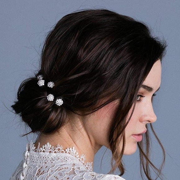 Handmade Rhinestone cluster hair pins (set of 4) - Picture 6 of 8